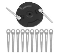 Viitech Porta lama doppia disco da taglio + 10 coltelli in metallo, accessori per tagliaerba inclusi disco di taglio e lama di ricambio in metallo per Einhell Gardol Gartenmeister Mr Gardener