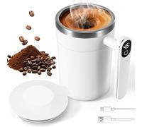 Viitech Tazza da caffè auto-commovente, 400 ml, in acciaio inox, automatica, magnetica, con indicatore di temperatura, ricaricabile tramite USB, per caffè, latte, cioccolata calda