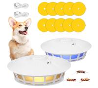 Viitech Trappola per Pulci 2 Confezione, Killer Elettrico per Pulci con Batteria AAA/Alimentato Tramite USB con 4 modalità di Luce, Lampada per Intrappolare Le Pulci Non Tossica