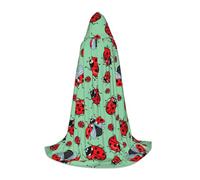 VIIUHVJBJ Coccinelle rosse su uno sfondo blu stampa mantello con cappuccio per adolescenti - Mantello per Halloween Cosplay Carnevale Party Costume