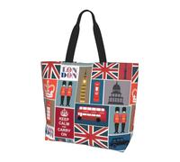 Viiuhvjbj Grande borsa a tracolla da donna con stampa di simboli dell'Inghilterra, per lavoro, scuola, viaggi, shopping, uso quotidiano