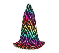 VIIUHVJBJ Mantello con cappuccio colorato arcobaleno zebrato per adolescenti - Mantello per Halloween Cosplay Carnevale Party Costume