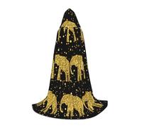 VIIUHVJBJ Mantello con cappuccio con stampa astratta elefante per adolescenti - Mantello per Halloween Cosplay Carnevale Costume da festa a tema