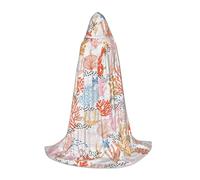 VIIUHVJBJ Mantello con cappuccio con stampa barriera corallina per adolescenti - Mantello per Halloween Cosplay Carnevale Party Costume