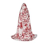 VIIUHVJBJ Mantello con cappuccio per adolescenti con stampa di cervo selvatico animale selvaggio - mantello per Halloween cosplay carnevale costume festa a tema