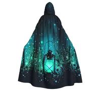 Viiuhvjbj Mantello con cappuccio unisex con stampa di lucciole e lanterne, per adulti, Halloween, Natale, cosplay, per streghe e maghi