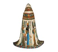 VIIUHVJBJ Mantello da donna in antico Egitto con stampa con cappuccio per adolescenti, mantello per Halloween, cosplay, carnevale, feste in costume