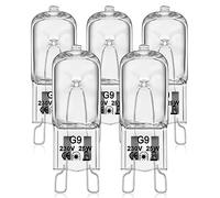 VIIVUU Speciale Lampadina Per Forno Alogena G9, 25W Lampadine Alogene G9 Bianco Caldo 2700K,230V 300°C Resistente Al Calore Per Forno Whirlpool/Smeg/Electrolux/Electrolux/Bosch E Microonde 5 Pezzi
