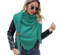 Vijamiy Sciarpa Donna Invernale Triangolare Calore Pashmina Sciarpe A Tinta Unita Morbido E Confortevole,Multifunzionale Sciarpa A Triangolo Grande 200cm*80cm(Verde)
