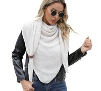 Vijamiy Sciarpa Donna Invernale Triangolare Calore Pashmina Sciarpe A Tinta Unita Morbido E Confortevole,Multifunzionale Sciarpa A Triangolo Grande 200cm*80cm(Bianc)