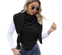 Vijamiy Sciarpa Donna Invernale Triangolare Calore Pashmina Sciarpe A Tinta Unita Morbido E Confortevole,Multifunzionale Sciarpa A Triangolo Grande 200cm*80cm(Nero)