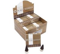 Vijayshree Golden Nag Chandan Masala, coni di incenso, 12 x 10 coni, naturale, legno di sandalo, relax, qualità premium, arrotolato a mano, ecologico, con adesivo Kajal