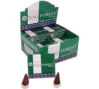 Vijayshree Golden Nag Forest Masala - 12 confezioni da 10 coni | 100% naturale Dhoop Cones per meditazione, yoga, profumo per ambienti e preghiere | Con adesivo Kajal