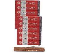 Vijayshree Golden Nag Series Bastoncini di incenso Masala Agarbathi, confezione da 12 pezzi, 180 g, con supporto per bastoncini Golden Nag Champa
