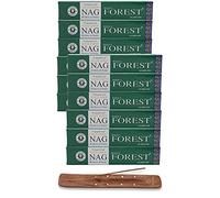 Vijayshree Golden Nag Series Bastoncini di incenso Masala Agarbathi, confezione da 12 pezzi, 180 g, con supporto per bastoncini Foresta di Nag d'oro