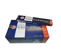 Vijayshree Golden Nag Series Bastoncini di incenso Masala Agarbathi, confezione da 12 pezzi, 180 g, con supporto per bastoncini Dorato Nag Darshan