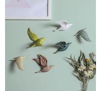 vijian Set di 6 Uccelli in Ceramica passeri Rondini sculture da Parete Decorazioni da Appendere per Camera da Letto Soggiorno Giardino Parete Arte sculture