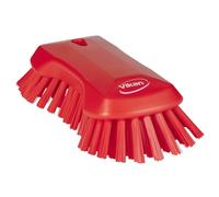 Vikan 38944 Extra Large Hand Brush, Multifunctional, Slip-Resistant Cleaning Tool, Extra Stiff Polypropylene & Polyester Bristle, 9.1", Red