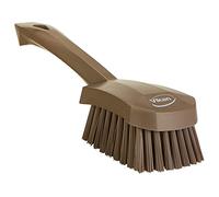 Vikan 419266 - Spazzola per lavaggio con manico corto, rigida, colore: Marrone