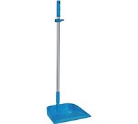 Vikan - Igiene - Paletta per polvere - Con manico in alluminio verticale - Angolata - Polipropilene - Blu