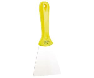 Vikan - Igiene - Raschietto per mani - Con lama in acciaio inossidabile - Giallo - Largo