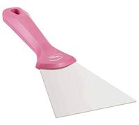 Vikan - Igiene - Raschietto per mani - Con lama in acciaio inossidabile - Rosa - Largo