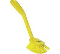 Vikan - Igiene - Spazzola per piatti - Con bordo raschiante - Fibre medie - Giallo