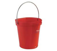 Vikan - Secchio igienico - Con beccuccio per versare - Suddivisione delle misure - Rosso - 6L