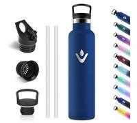 Vikastar Borraccia Termica, 1000 ml Senza BPA, Borraccia Termica 1 Litro, a Prova di Perdite, Thermos per Bevande Calde, Acciaio Inox, Bottiglia Termica per Adulto, Scuola, Palestra, Blu Scuro