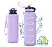 Vikaster Borraccia bambini, 1500ml Borraccia con cannuccia, Water Bottle Senza BPA & Prova di Perdite, Bottiglia Acqua Sportiva per, Palestra, Yoga, Ufficio, Trekking, Outdoor