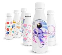Vikaster Borraccia in Acciaio Inossidabile, Borraccia da 350ml Bottiglia Termica, Stampa 3D Bottiglia Termica per Bambini, Borracce Senza BPA, a Prova di Perdite, Scuola, Sport, Campeggio