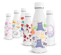Vikaster Borraccia in Acciaio Inossidabile da 350ml, Termica Con Stampa 3D per Bambini, Senza BPA, a Prova di Perdite, per Scuola, Sport, Campeggio