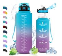 Vikaster Borraccia Sportiva, 1.5l Borraccia con Cannuccia, Borracce Senza BPA & Prova di Perdite, Borracce Sportiva per, Palestra, Trekking, Yoga, Ufficio, Outdoor