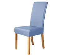 VIKAUL Set di 4 coprisedie in pelle artificiale PU elasticizzate, impermeabili e oleoresistenti, universali, per sala da pranzo, cucina, hotel, banchetti, blu