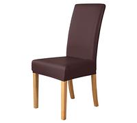 Vikaul Set di 4 Fodere per Sedie in Pelle Artificiale Elasticizzata in PU Protezione Universale per Sedie da Pranzo Impermeabile e Antiolio per Sala da Pranzo, Cucina, Hotel, Banchetti, Caffè