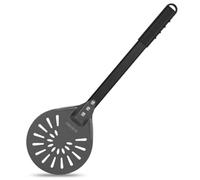 VIKCOLEE Pala per pizza perforata, rotonda, 17,8 cm, manico antiscivolo 42 cm, robusta pala per pizza in alluminio anodizzato, lunghezza totale 57,5 cm per girare e girare facilmente la pizza