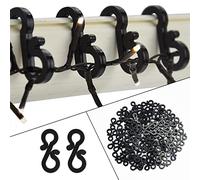 Vikdio 60 Pezzi Nero Ganci per grondaie Appendere clip per il fissaggio di luci per esterni, Ideale per appendere le luci di Natale al matrimonio di Halloween Natale