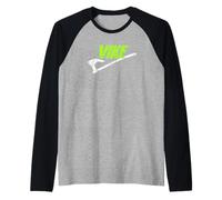 Vike Viking Battle Axe 2 Colori Distressed Print Funny Maglia con Maniche Raglan