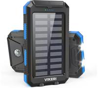 Vikeri Powerbank solare 26800 mAh, power bank wireless e più power bank solare impermeabile USB C batteria esterna con 4 uscite, power bank per smartphone