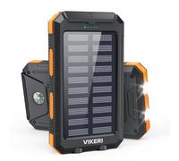 Vikeri Powerbank Solare da 26800 mAh, Power Bank Solare Impermeabile, Porta USB-C per Ricarica Rapida, con 4 uscite, per Smartphone, Tablet, ecc. (Arancione)