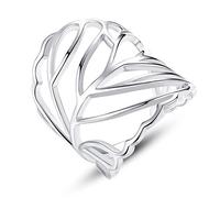 Viki Lynn - Anello da donna in argento Sterling, con motivo di foglia e 925, 56 (17.8), colore: Tonalità argento., cod. AQER002738