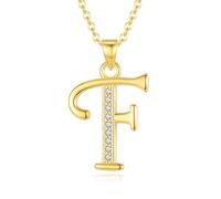 VIKI LYNN Collana da donna con iniziale dalla A alla Z, con zirconia cubica, gioiello delicato per anniversario, compleanno, laurea, regalo per donne, mamma, lei, Rame, Zirconia cubica