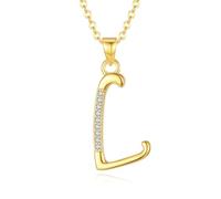 VIKI LYNN Collana da donna con iniziale dalla A alla Z, con zirconia cubica, gioiello delicato per anniversario, compleanno, laurea, regalo per donne, mamma, lei, Rame, Zirconia cubica