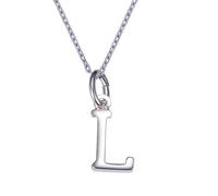 VIKI LYNN Collana da donna in argento Sterling 925 con iniziale, Argento sterling, senza pietra