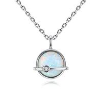 VIKI LYNN - Collana in argento Sterling 925 con opale bianco, pietra portafortuna di ottobre, da donna