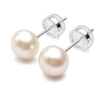 VIKI LYNN Orecchini a perno da donna con perle d'acqua dolce coltivate da 8,5-9 mm, con borchie in argento Sterling, gioielli delicati da donna, festa della mamma, matrimonio, San Valentino, regali