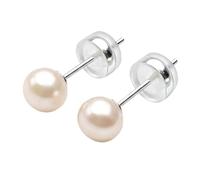 VIKI LYNN Orecchini da donna con perle coltivate d'acqua dolce da 5,5-6 mm, con borchie in argento Sterling, gioielli delicati da donna, festa della mamma, matrimonio, San Valentino, regali per donne