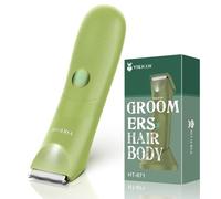 VIKICON Manscape, rasoio elettrico per peli del corpo da uomo, con lama in ceramica e luce a LED, rasoio elettrico da uomo per parti private, lunghezze regolabili, USB-C, set regalo per uomo