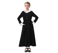 Vikidoky Harriet - Vestito tubman per bambine, con colletto increspato per bambola, nero, con bottoni a pressione, per Halloween e cosplay (120)