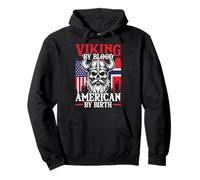 Viking Blood American By Birth Norway Pride Felpa con Cappuccio